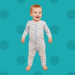 Joe Fresh Shark Print Baby Sleeper 18–24M – Blue Zip-Up Cotton Pajamas
